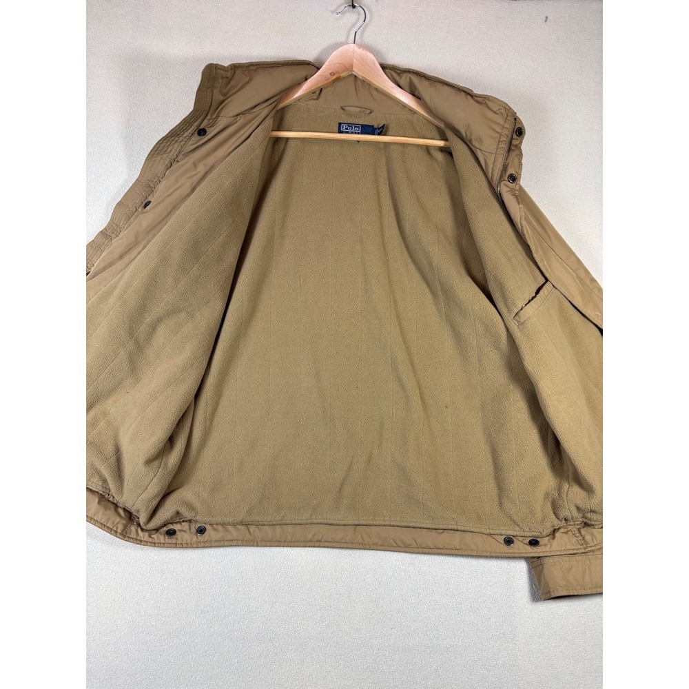 Polo Ralph Lauren Mens XXL Tan Harrington Jacket Fleece Lined Stowaway Hood - Picture 10 of 12